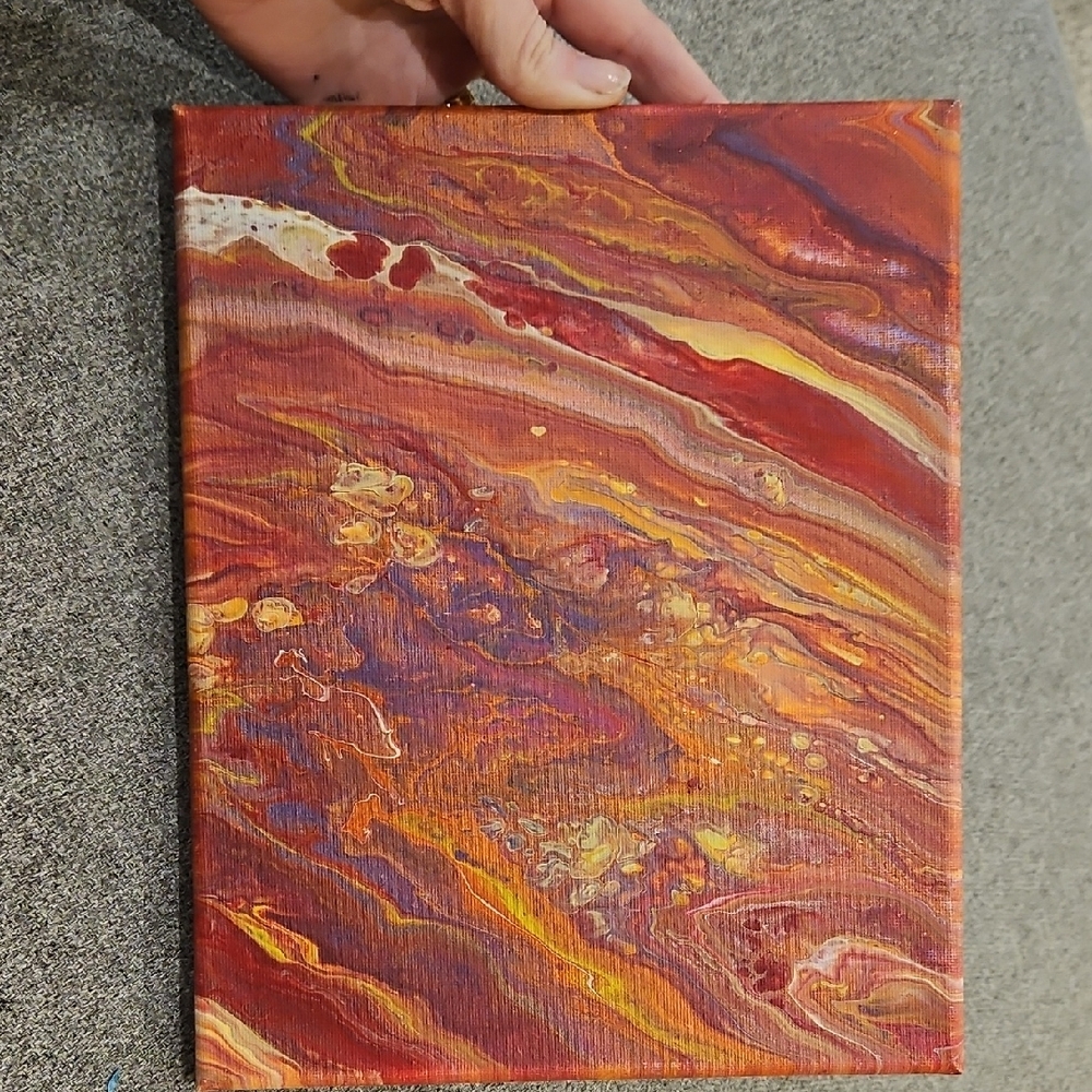 Abstract Red and Orange Canvas Art